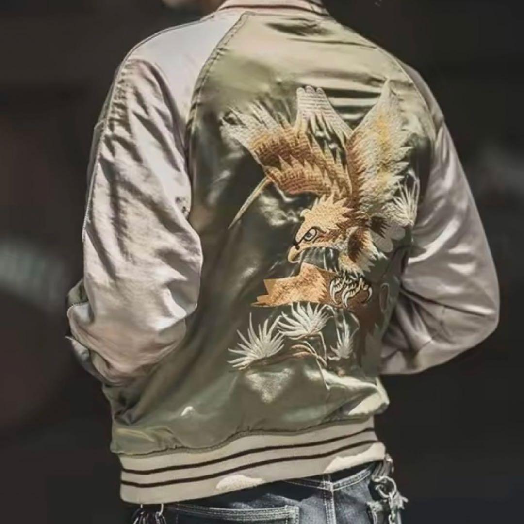 再入荷】リバーシブル別珍虎とサテン鷹刺繍 Japanスカジャン XL - メルカリ