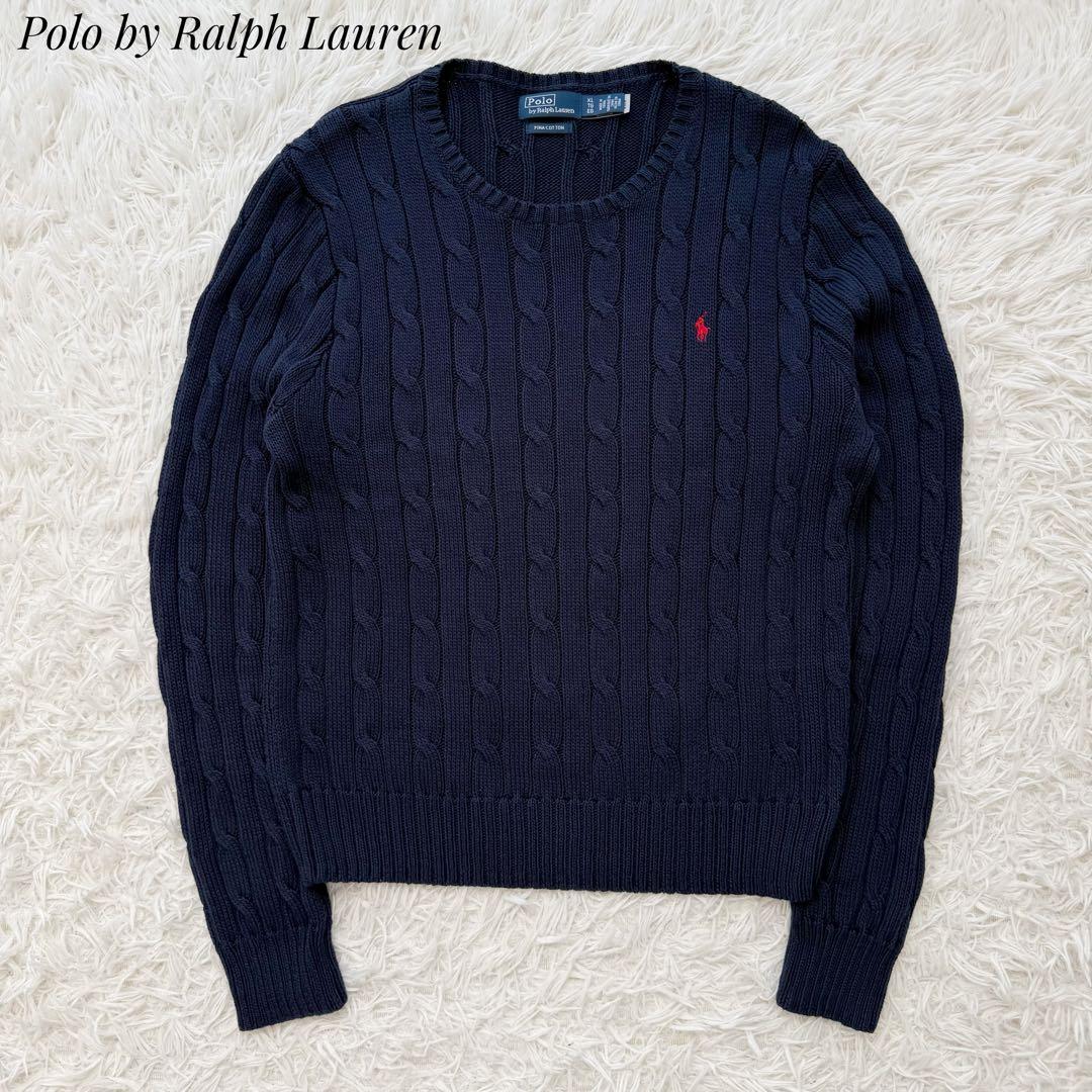 美品⭐︎Polo by Ralph Lauren ケーブルニットセーター ネイビー POLO RALPH LAUREN - 大人気！即完売！カシミヤウール！！ケーブル