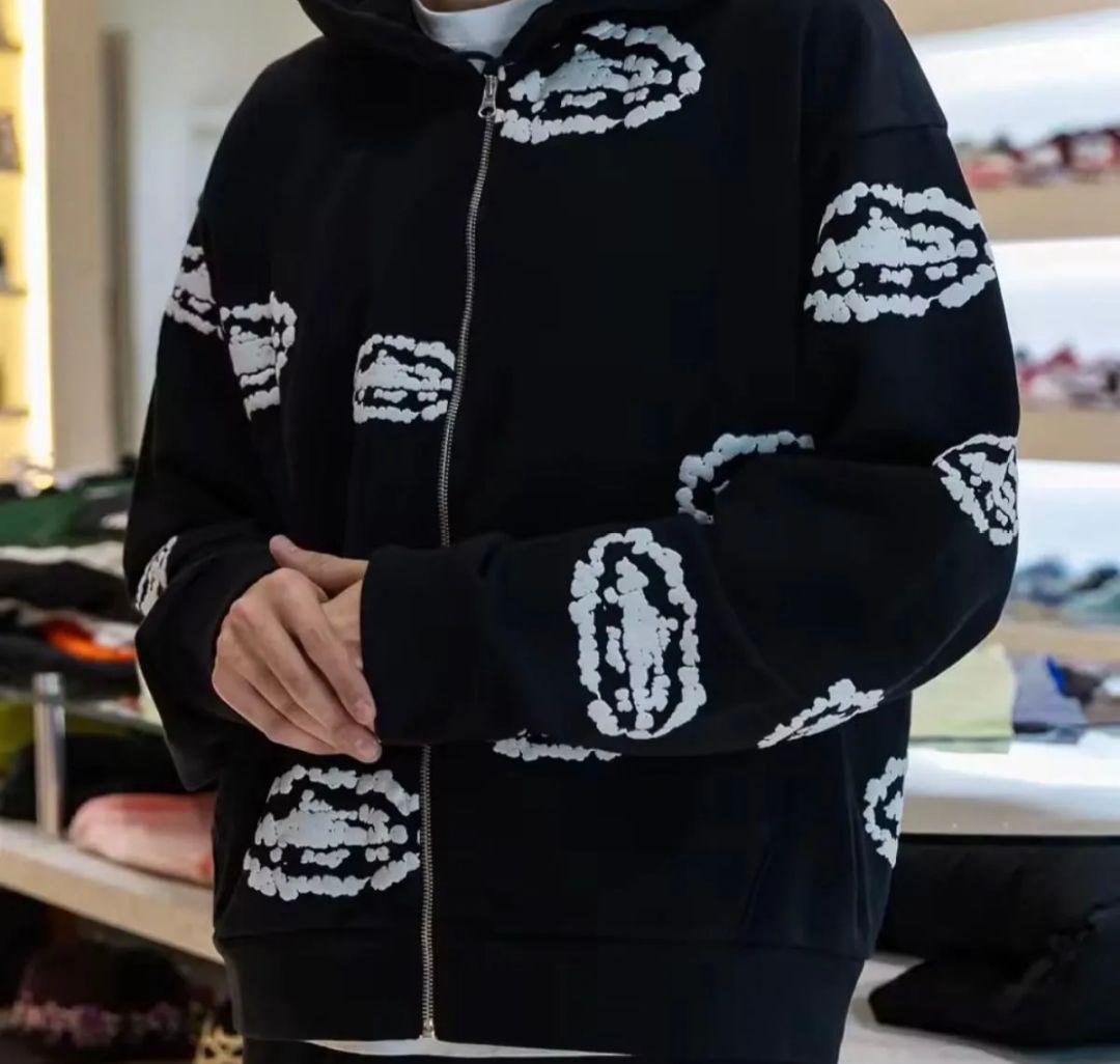 DENIM TEARS デニムティアーズ フルジップパーカー L ブラック 新品