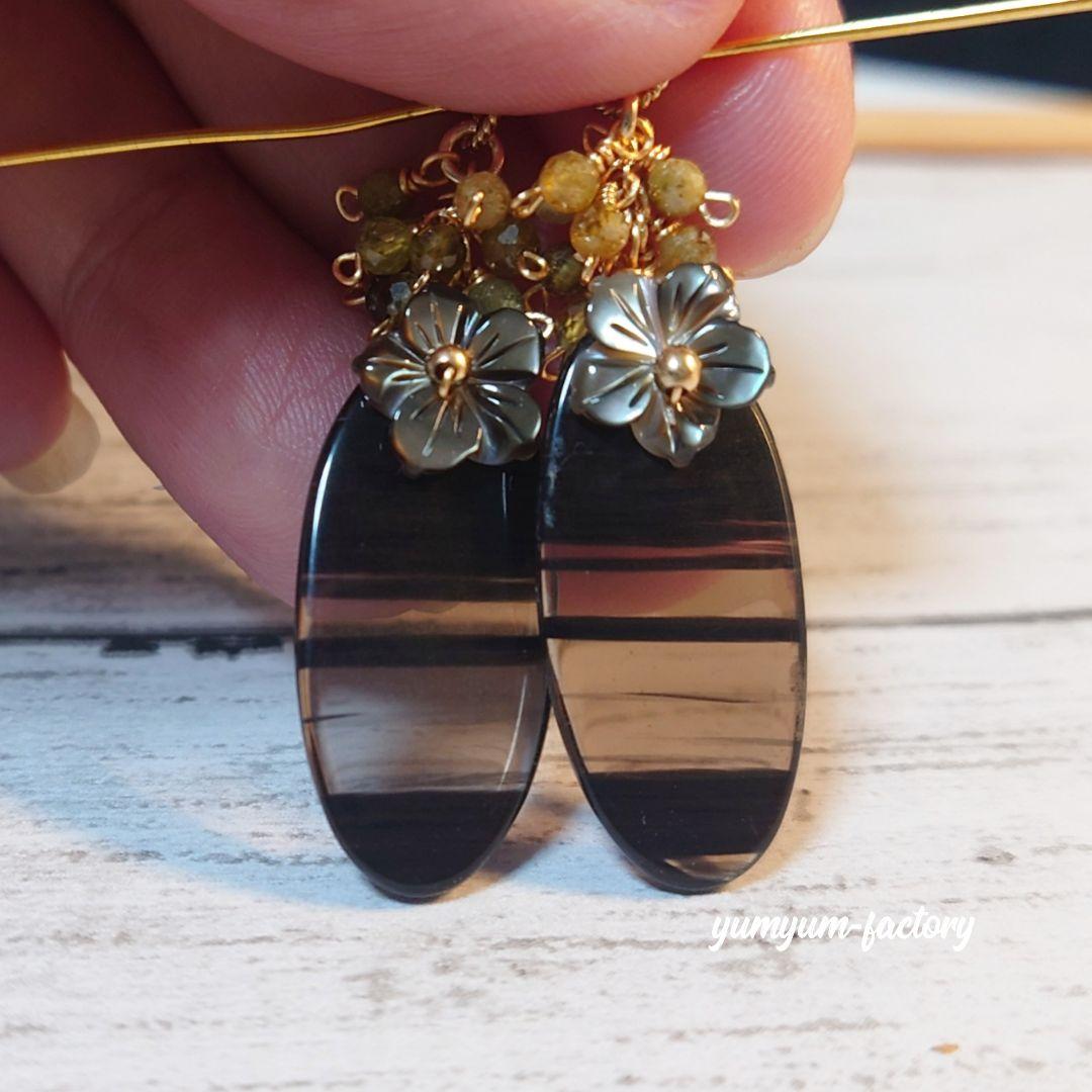 14kgf】オブシディアンのピアス（チャーム）の通販｜beswd.com