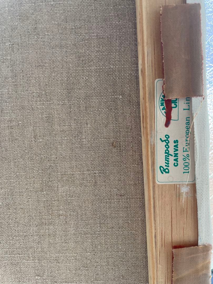 アンティーク　マリア像　幾何学　抽象画　90年代　ステンドグラス　作家不明