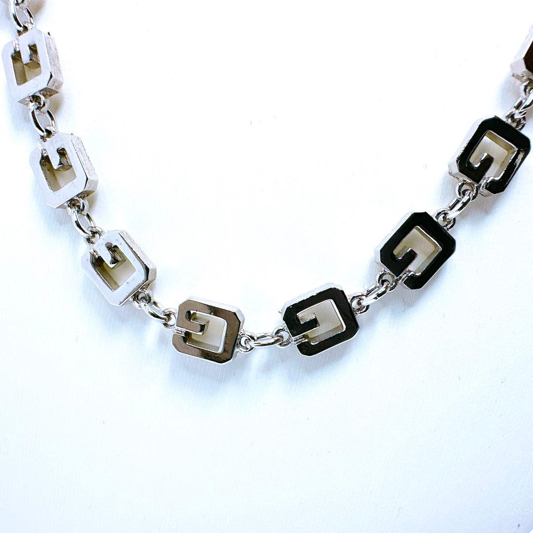 極美品✨ジバンシィ ロング ネックレス Gロゴ ヴィンテージ シルバー系