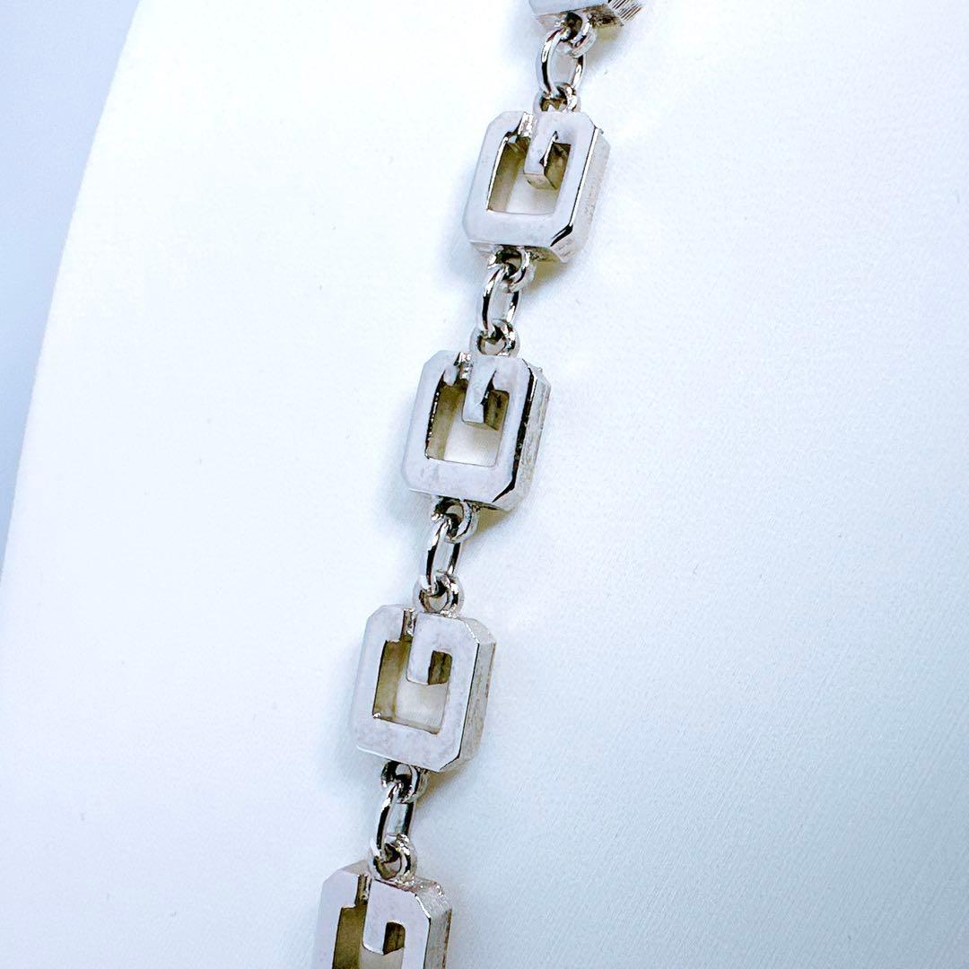 極美品✨ジバンシィ ロング ネックレス Gロゴ ヴィンテージ シルバー系