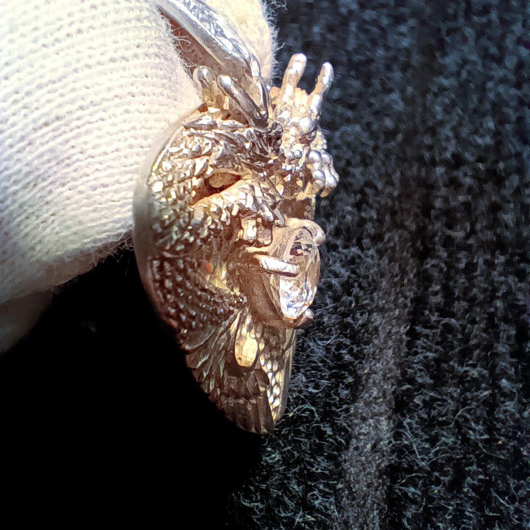 シルバー 925 銀製 15.6g ネックレス トップ ペンダント ドラゴン