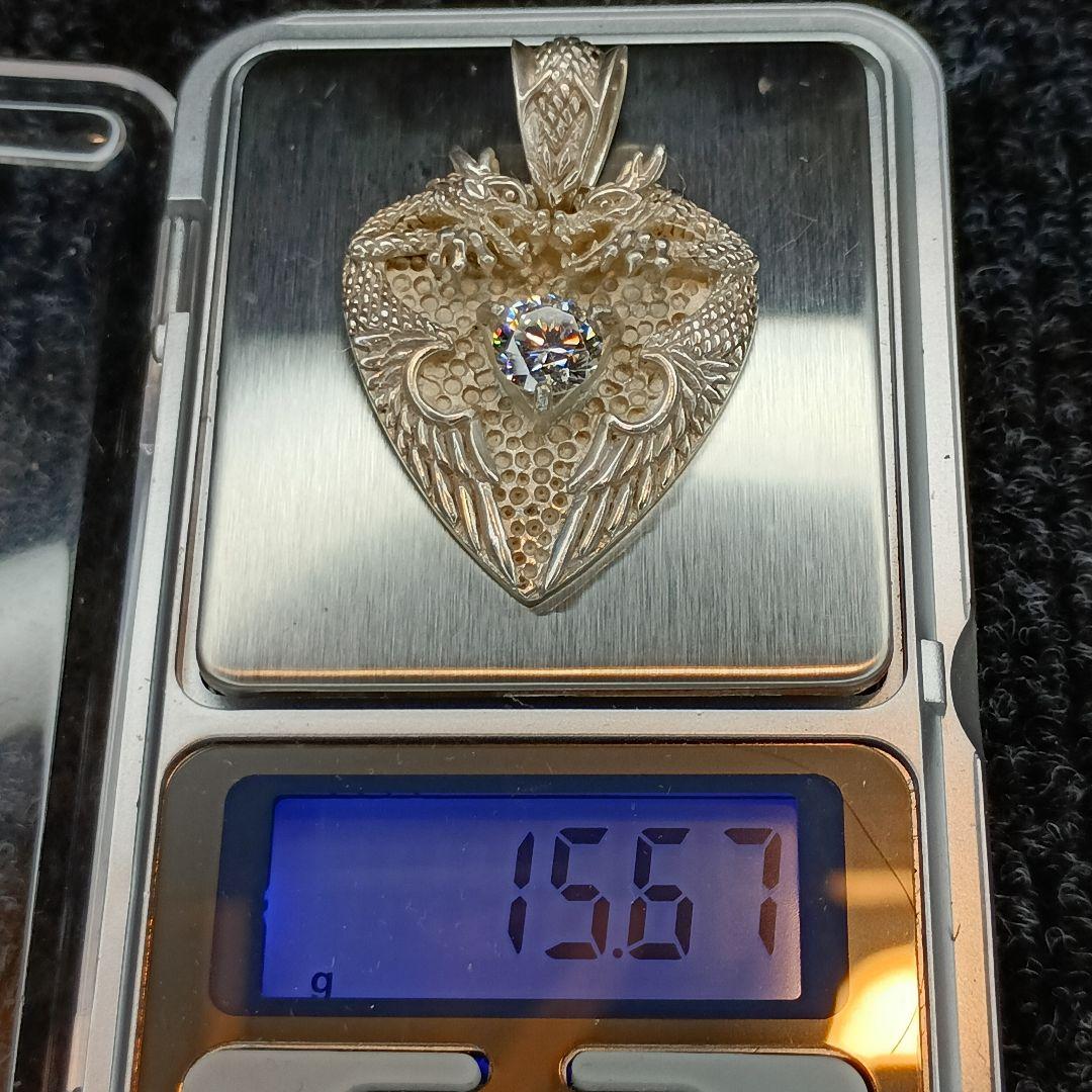 シルバー 925 銀製 15.6g ネックレス トップ ペンダント ドラゴン
