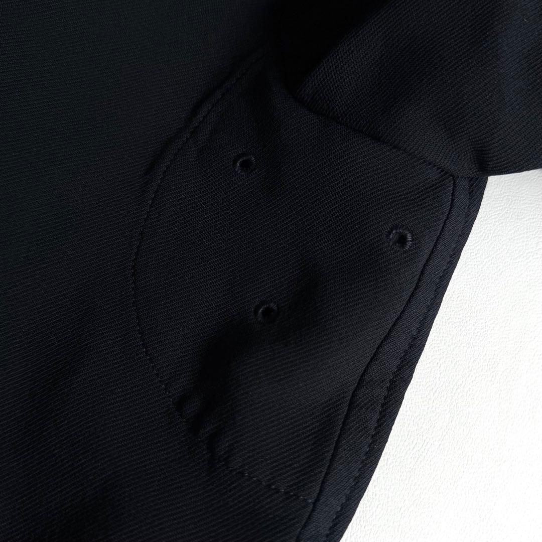 《美品》 コムデギャルソン オム ドゥ ポリ縮 トレンチコート ネイビー S