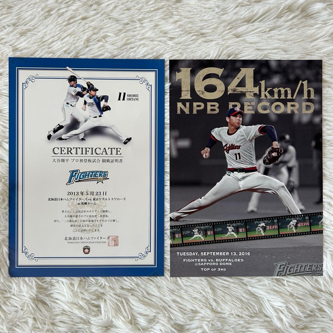 大谷翔平 プロ初登板試合 観戦証明書 記念クリアファイル 大谷翔平