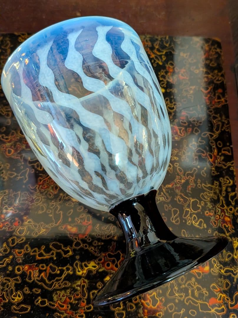 大正浪漫　棗型　エナメル脚　黒脚　氷コップ