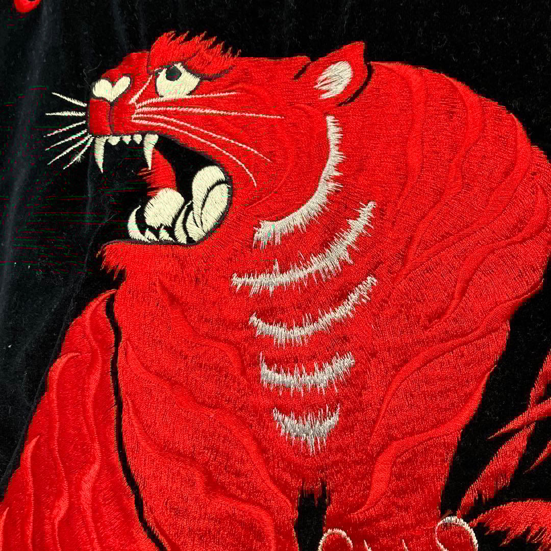 東洋スカジャン 赤虎 襟付き サイズM - メルカリ