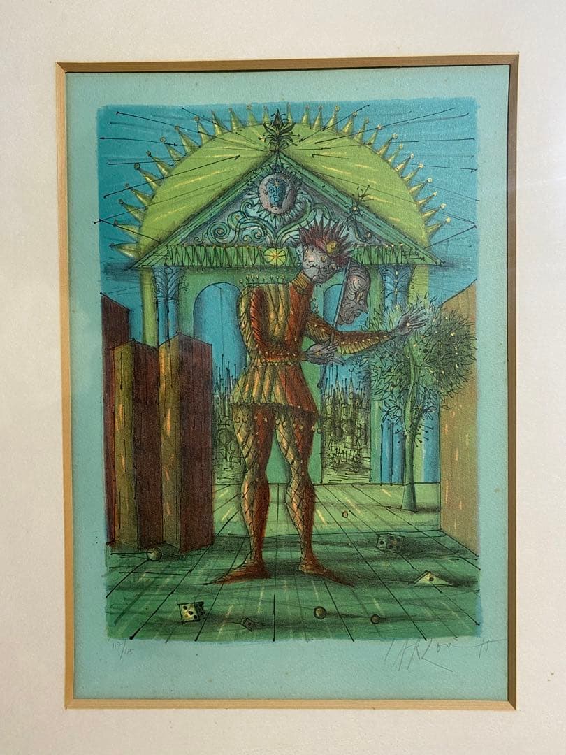 絵画久保田宏油絵朝の漁港特大F50 名画巨大額縁芸術品油彩作品