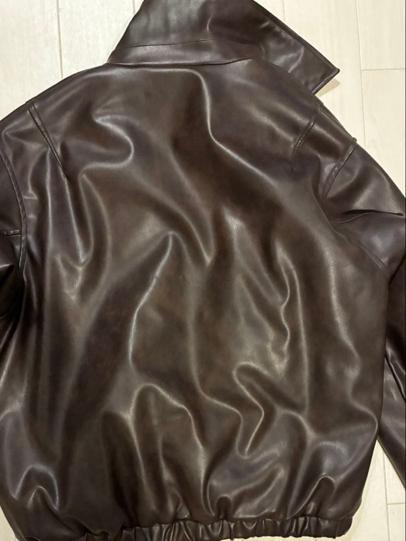 エアサーマルエリファーレザーブルゾン ブラウン レザー ジャケット