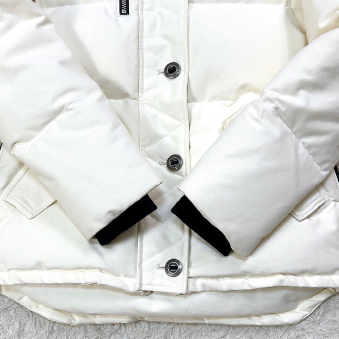 ムースナックルズ ダウンジャケット 2way リアルファー S ホワイト
