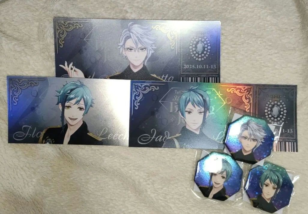 ブレイジングジュエル 缶バッジ チケット風カード アズール フロイド