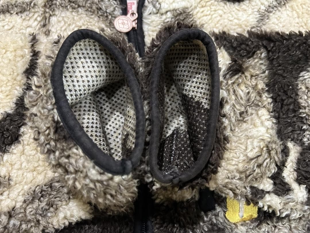 エヴィス EVISU 迷彩 カモ柄 ロゴ刺繍 ボア フリースジャケット 42