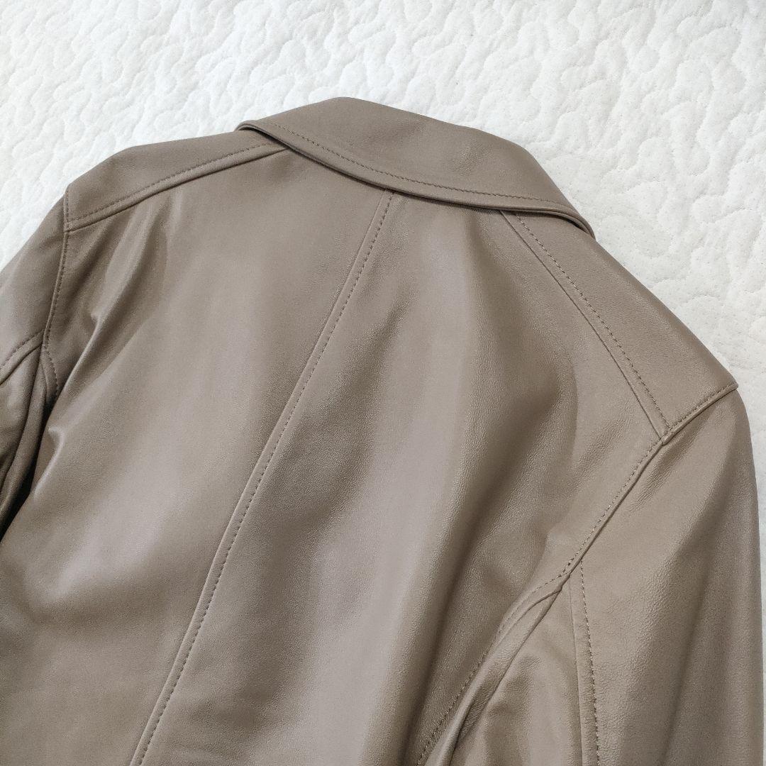 試着のみ美品✨23区 ラムレザーダブルライダースジャケット ベージュ