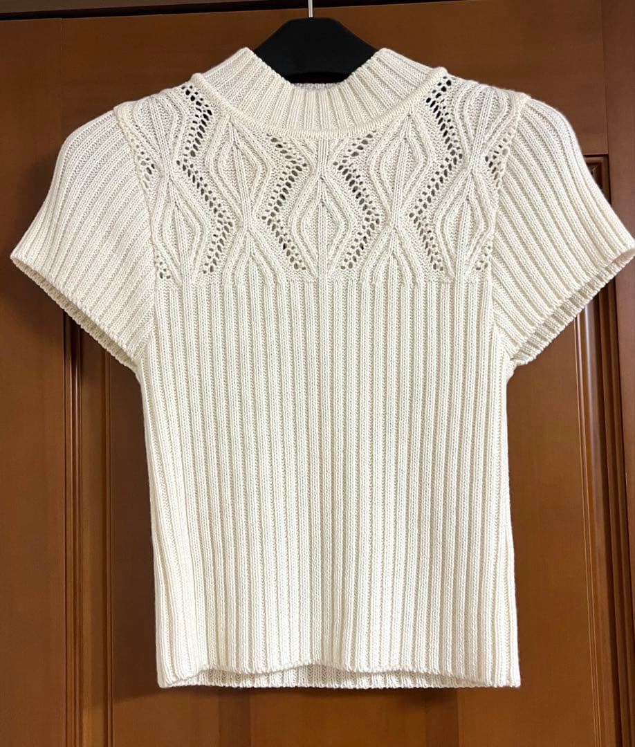 Audire アウディーレ Diamond knit tops (Ivory) - メルカリ