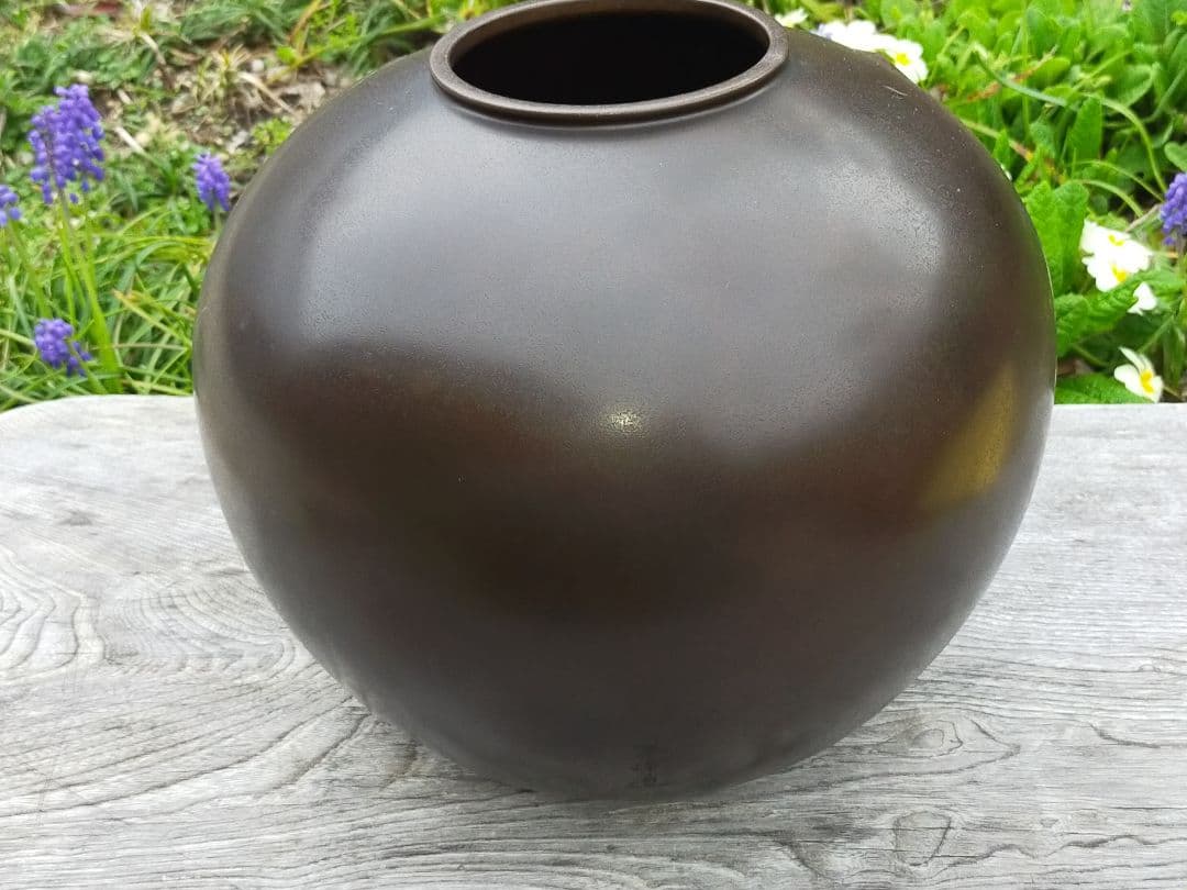 ♥高岡銅器 内免紫峰 銅製 亀之図 花器 花瓶 骨董品 - メルカリ