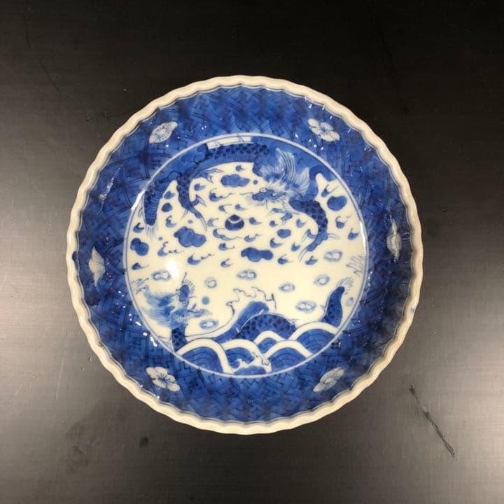 伊万里染付双龍図5寸皿 骨董 古伊万里 R0320wダF - メルカリ