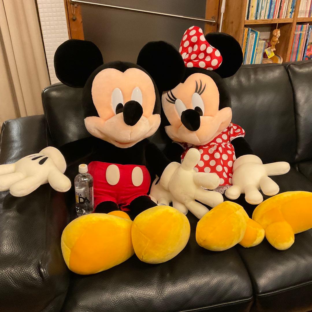 超特大！100cm！美品 ミッキーマウス ミニー マウス ぬいぐるみ ディズニー
