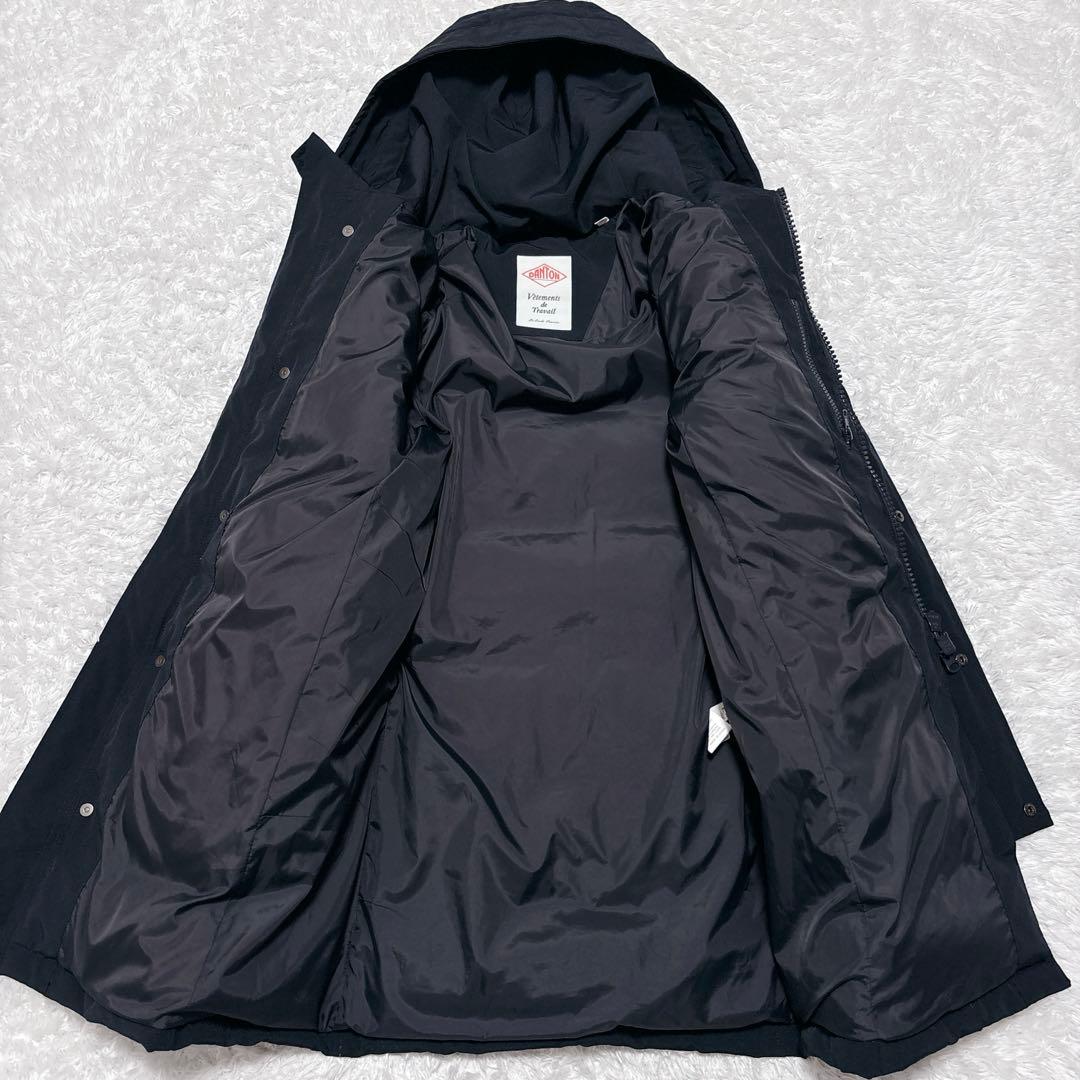 DANTON ダントン ロングダウンコート フーデッドコート ネイビー 34