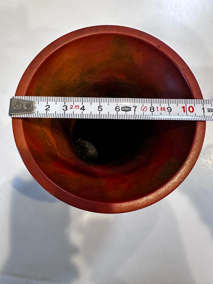 古い 高岡銅器 耳付花瓶 天龍 龍泉堂 在銘｜銀婚記念 香川県警察職員