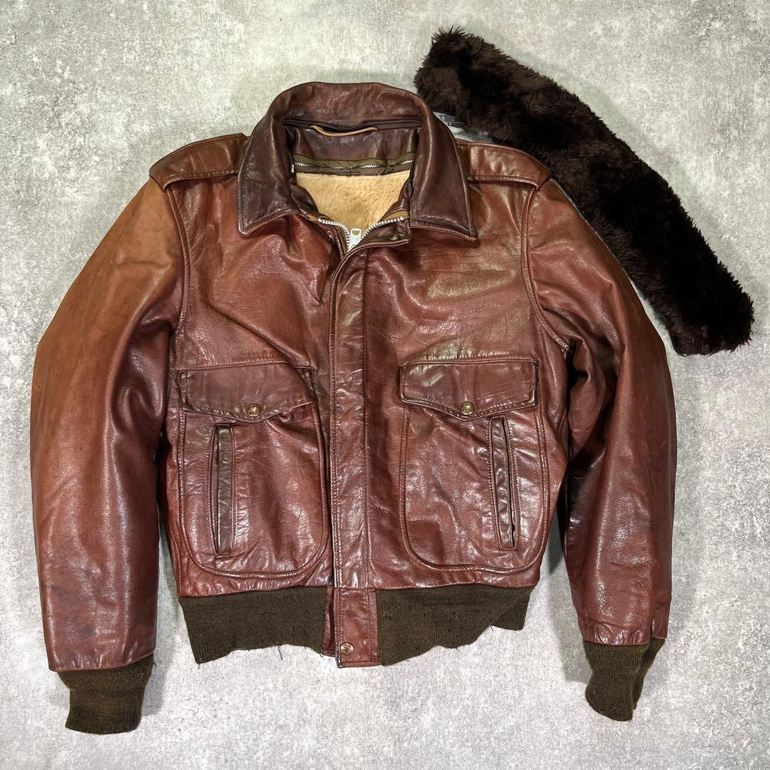 USA製 スピワック G-1 フライトレザージャケット 38 TALONジップ