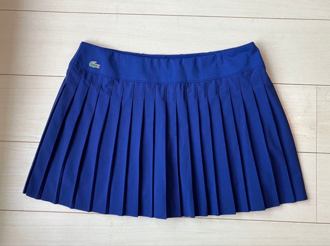 Lacosteラコステ＊ディープブルー＊プリーツスコート セール】 ミッドサイツイルテニス ミニスカート / プリーツスカート