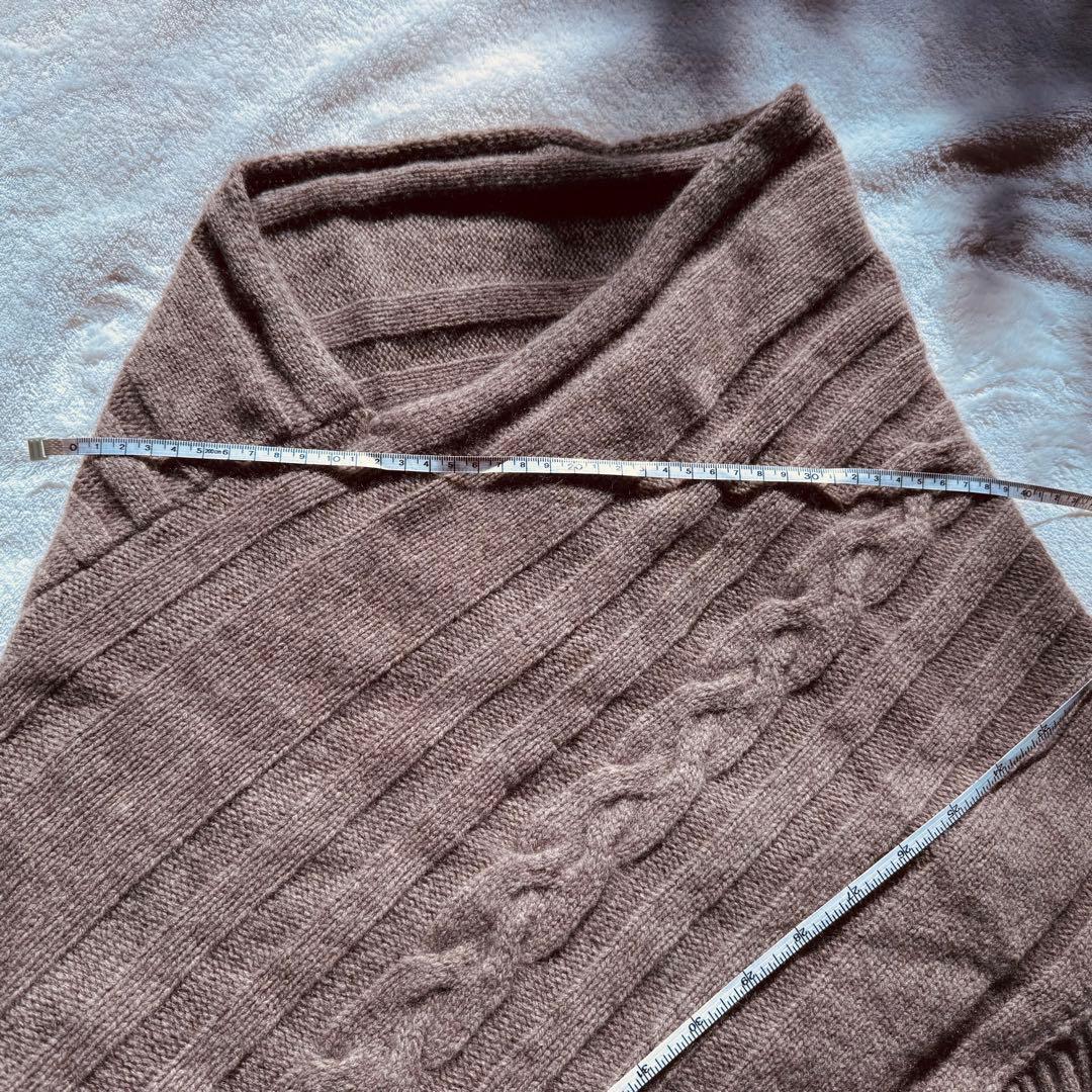 内モンゴル産 ヤクカシミヤ 100 ニット ポンチョ フリンジ付き
