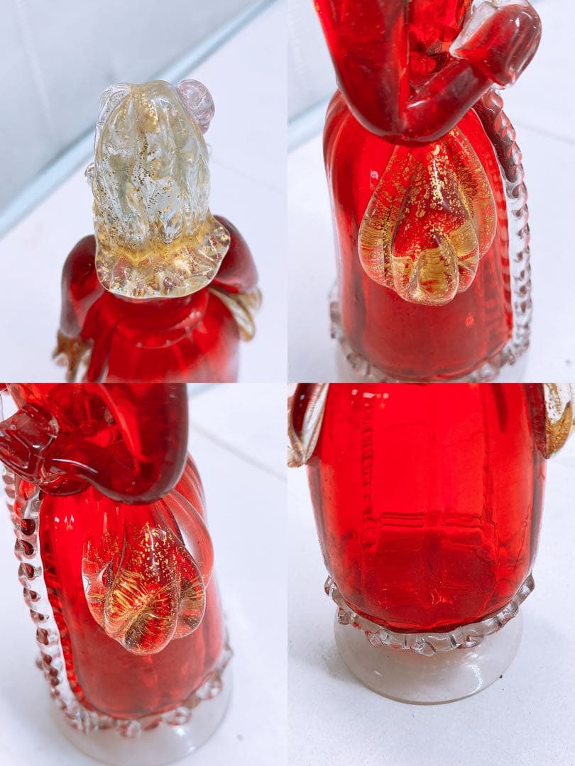 ベネチアンガラス ムラーノ 貴婦人 フィギュリン 高さ約18cm ガラス