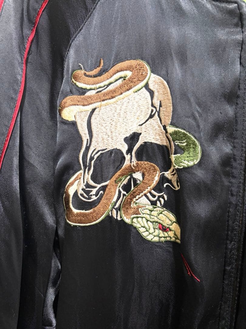 JUNKSTAR リバーシブル刺繍スカジャン スカル 骸骨 スケルトン Y2K