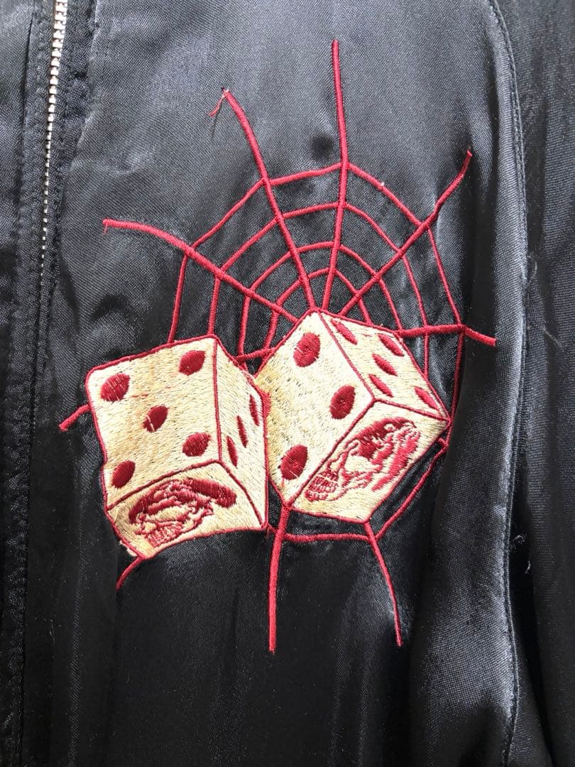 JUNKSTAR リバーシブル刺繍スカジャン スカル 骸骨 スケルトン Y2K