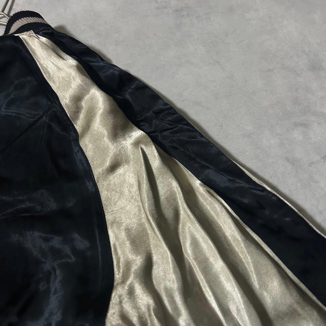 美品 サトリ スカジャン リバーシブル XXL 蓮 ガネーシャ 仏教 刺繍 黒