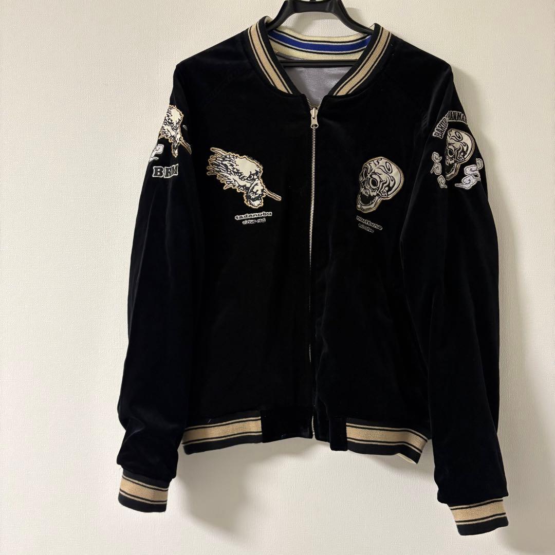 完売品 爆裂爛漫娘 スカジャン 碁盤忠信 別珍 リバーシブル ゴールド42