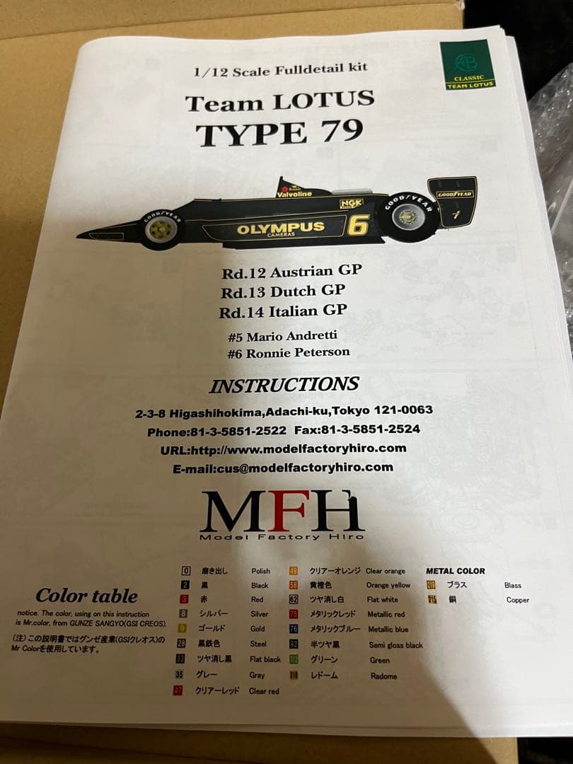 Team Lotus 79 1/12スケール フルディテールキット - メルカリ