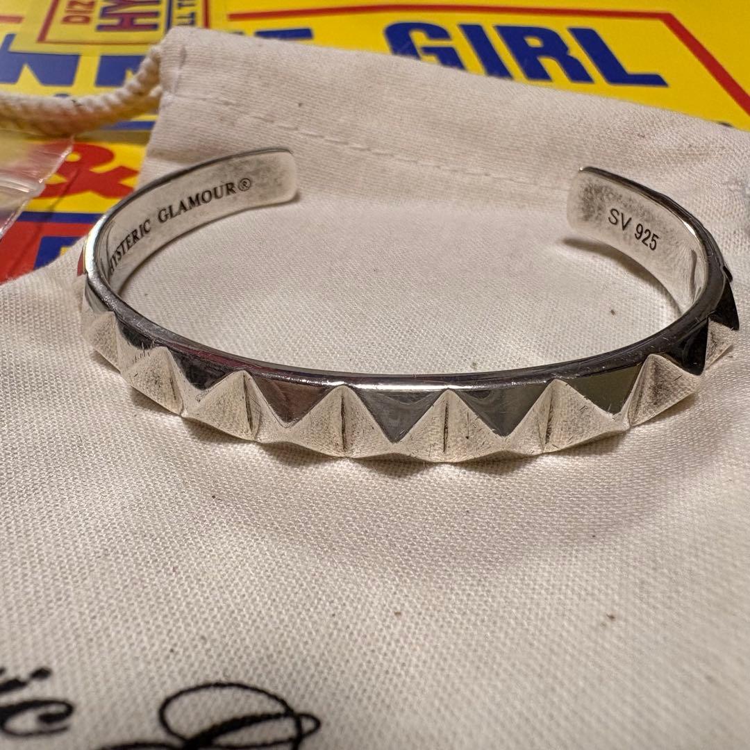 ヒステリックグラマー シルバー スタッズシルエットバングルSV925