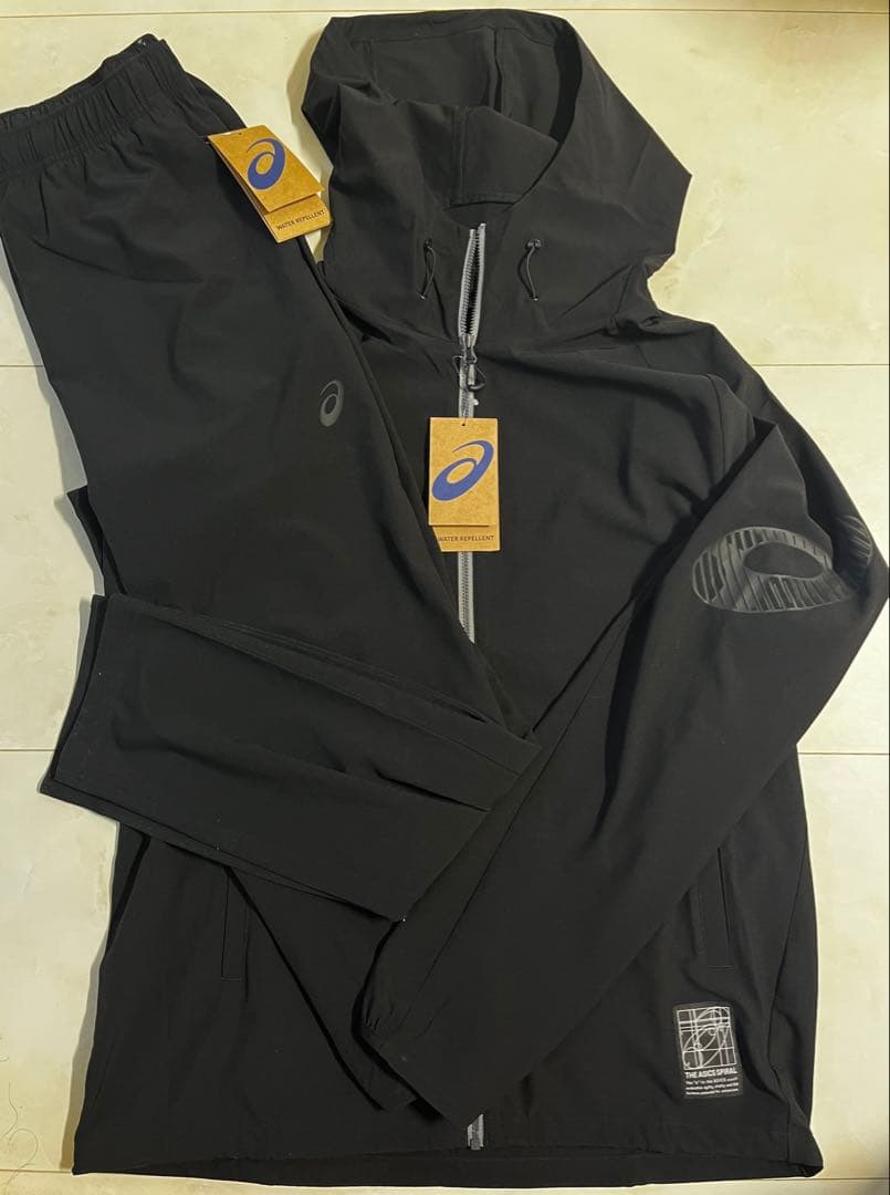 【新品未使用】ASICS/ストレッチウーブン セットアップ /ブラック/XL アシックス（ASICS）（メンズ、レディース）ジャケット ストレッチ