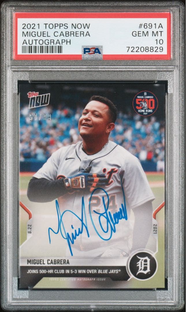 PSA10 TOPPS NOW 500 HR CLUB ミゲルカブレラ