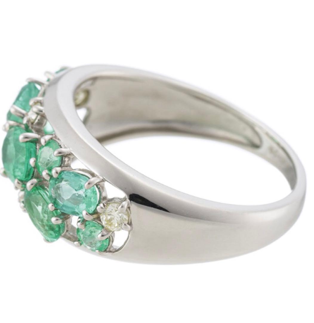 Pt950 コロンビア産エメラルド ダイヤモンド リング - メルカリ