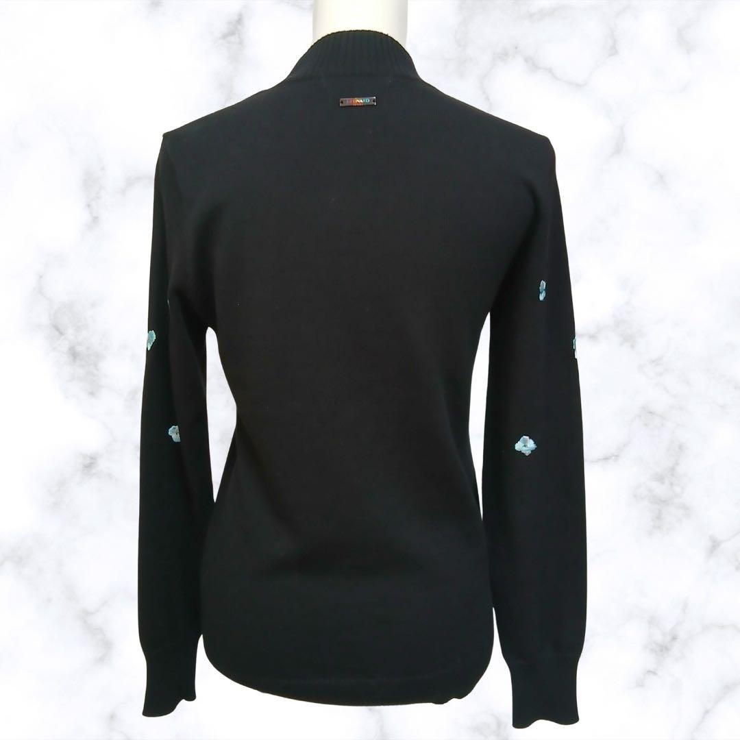 美品】 LEONARD SPORT カシミヤ シルク刺繍セーター 黒38 - メルカリ