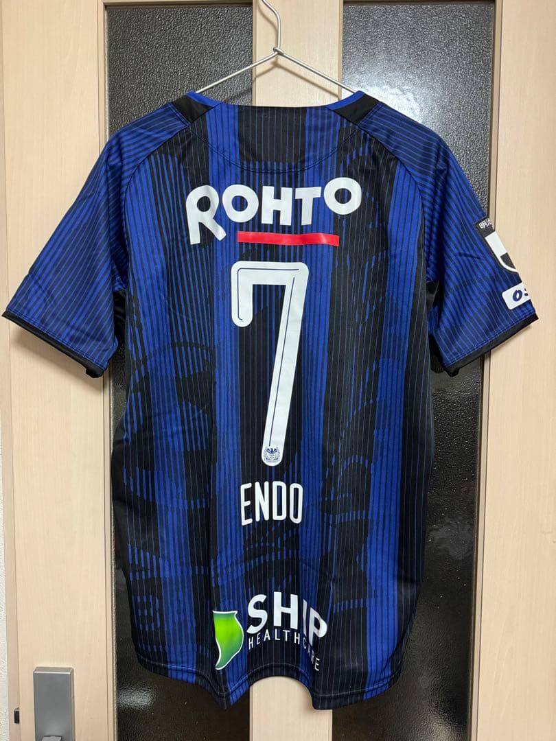 ガンバ大阪アウェイ長袖7番遠藤保仁選手直筆サイン