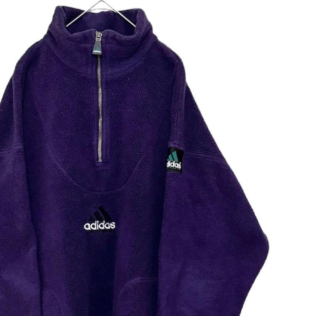 90s adidas ハーフジップ フリース ジャケット 紫 表記M - メルカリ