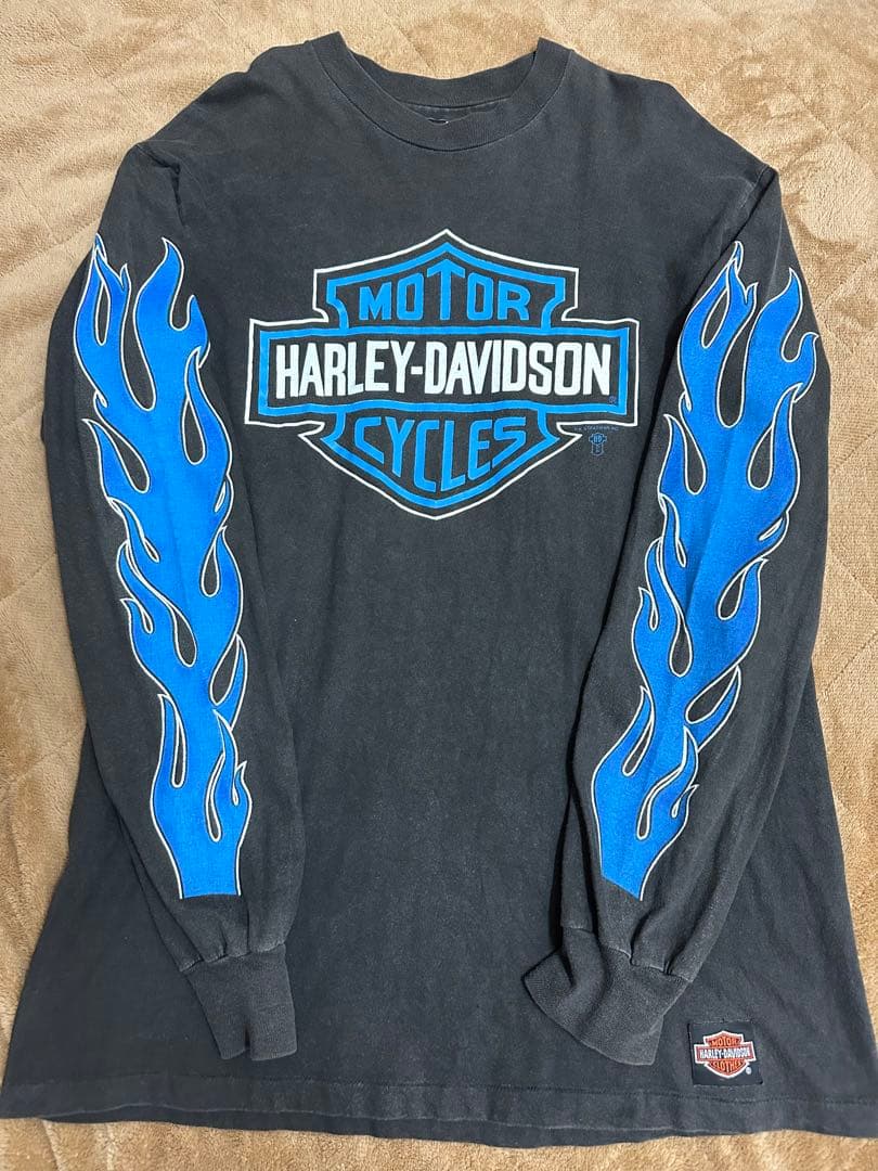 Harley-Davidson ハーレーダビッドソン ロンT 青フレイム - メルカリ