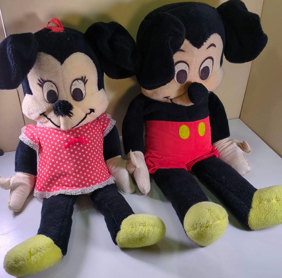 ミッキーマウス ミニーマウス ぬいぐるみ 約85cm 初期　アメリカ　昭和レトロ