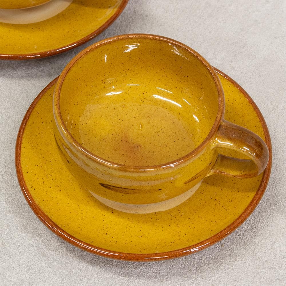 布志名焼 湯町窯 民芸 スープカップ ペア スリップウェア（検:船木研児