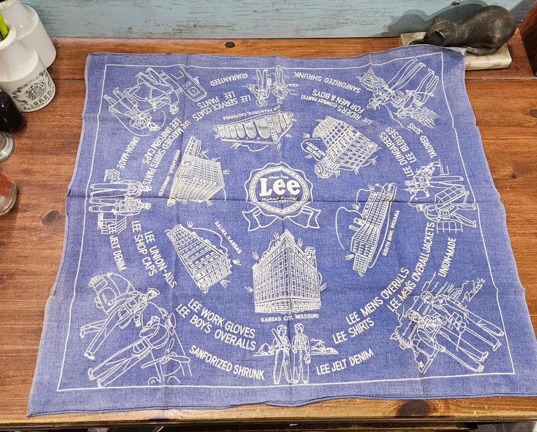 USA Vintage 1940's 50s リー バンダナ ロゴ ネイビー系 - メルカリ