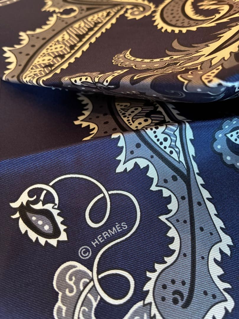 エルメス　未使用タグ付 シルクバンダナ55 《H・アンリュミネ》