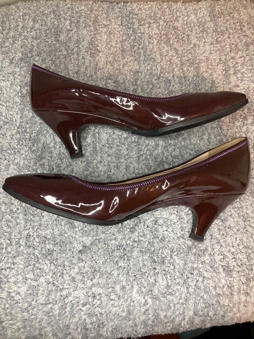 PRADA プラダ パンプス 38 ボルドー エナメル イタリア製 美脚 上品