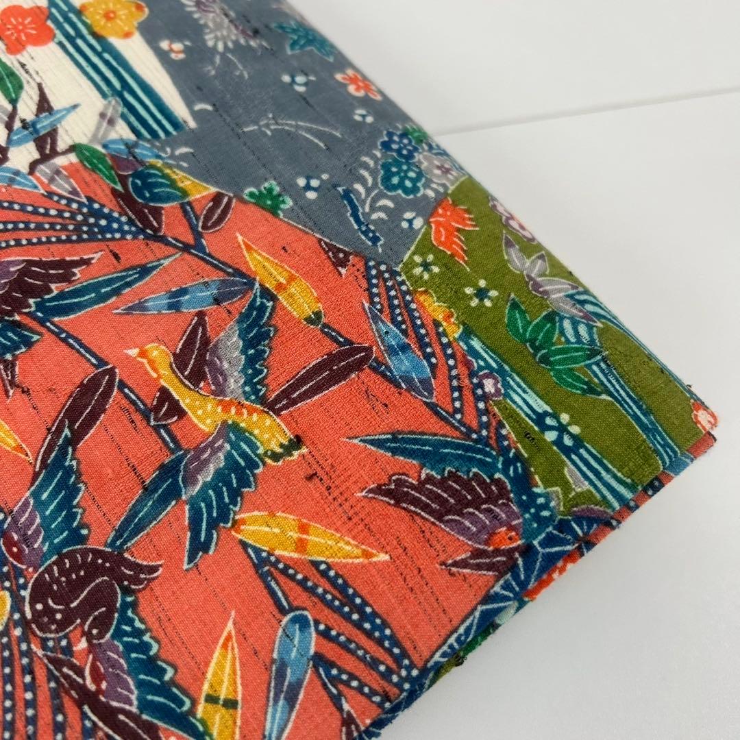 名古屋帯 紅型 型染め 長尺 総柄 素敵なデザイン 紬 正絹 AO-2130