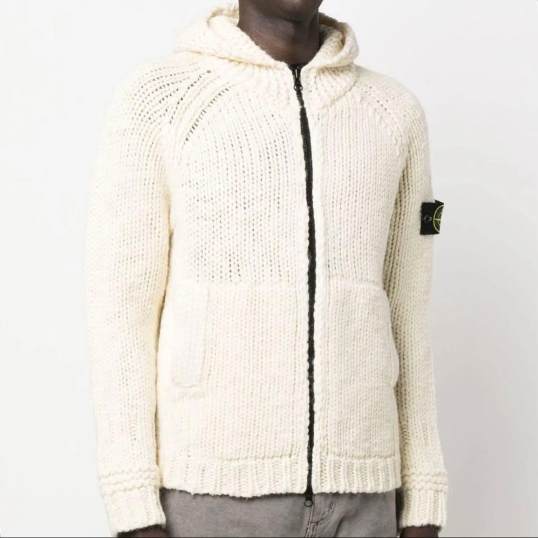 ストーンアイランド フード付きチャンキーニットカーディガン　ホワイト L 楽天市場】ストーンアイランド STONE ISLAND メンズ カーディガン