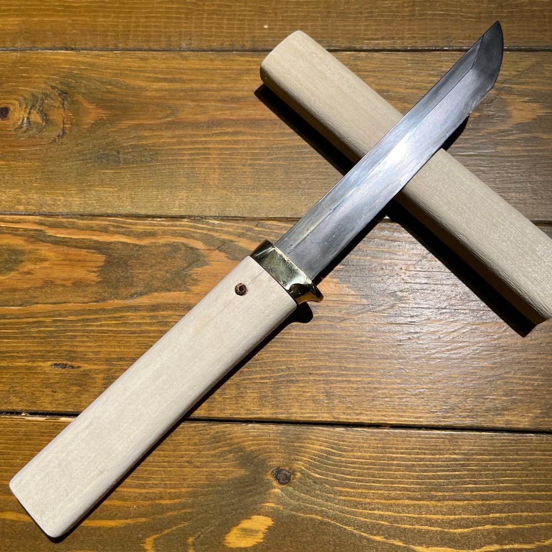 日本刀残欠クラフトナイフNo.19無銘切先 白鞘（ガタつき直し済み